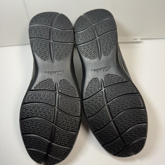 Clark’s Men’s Cordell Free Leather Slip-On Shoes In Black New Sz 10 1/2 W main image 7